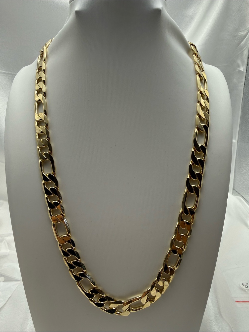 23” 11mm 18K Gold Dipped Figaro Chain – 14K Stamped
